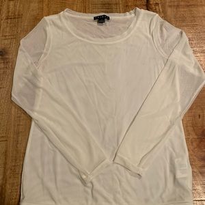 ✂️(3 for $25) EUC Tribal Sheer White Top w/lining M work layering